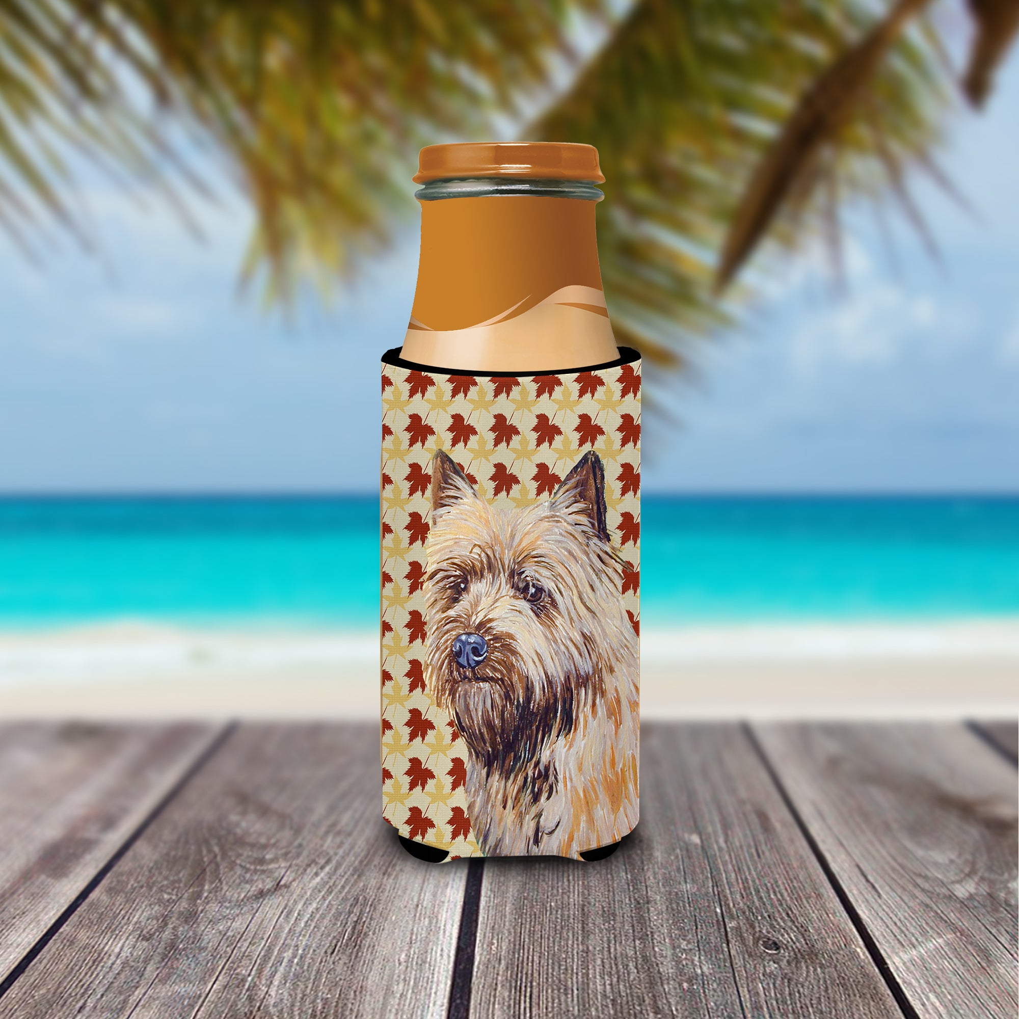Cairn Terrier Fall Leaves Portrait Ultra Beverage Insulators for slim cans LH9095MUK.