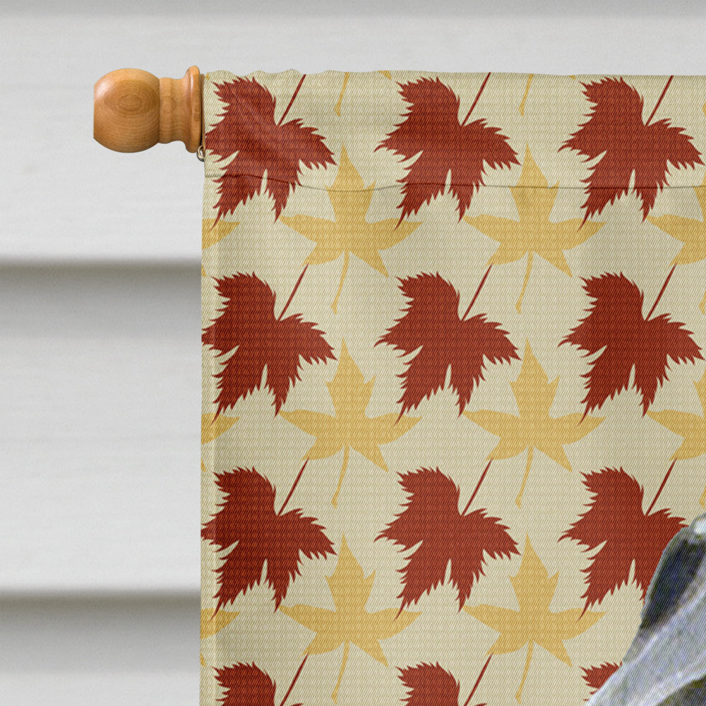 Flat Coated Retriever Fall Leaves Portrait Flag Canvas House Size