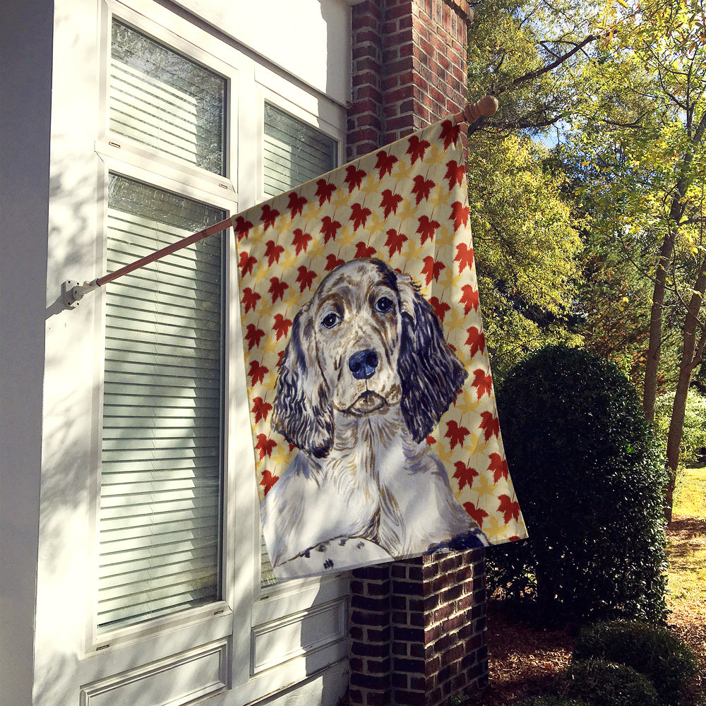 English Setter Fall Leaves Portrait Flag Canvas House Size