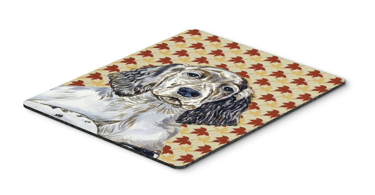 English Setter Fall Leaves Portrait Mouse Pad, Hot Pad or Trivet by Caroline&#39;s Treasures