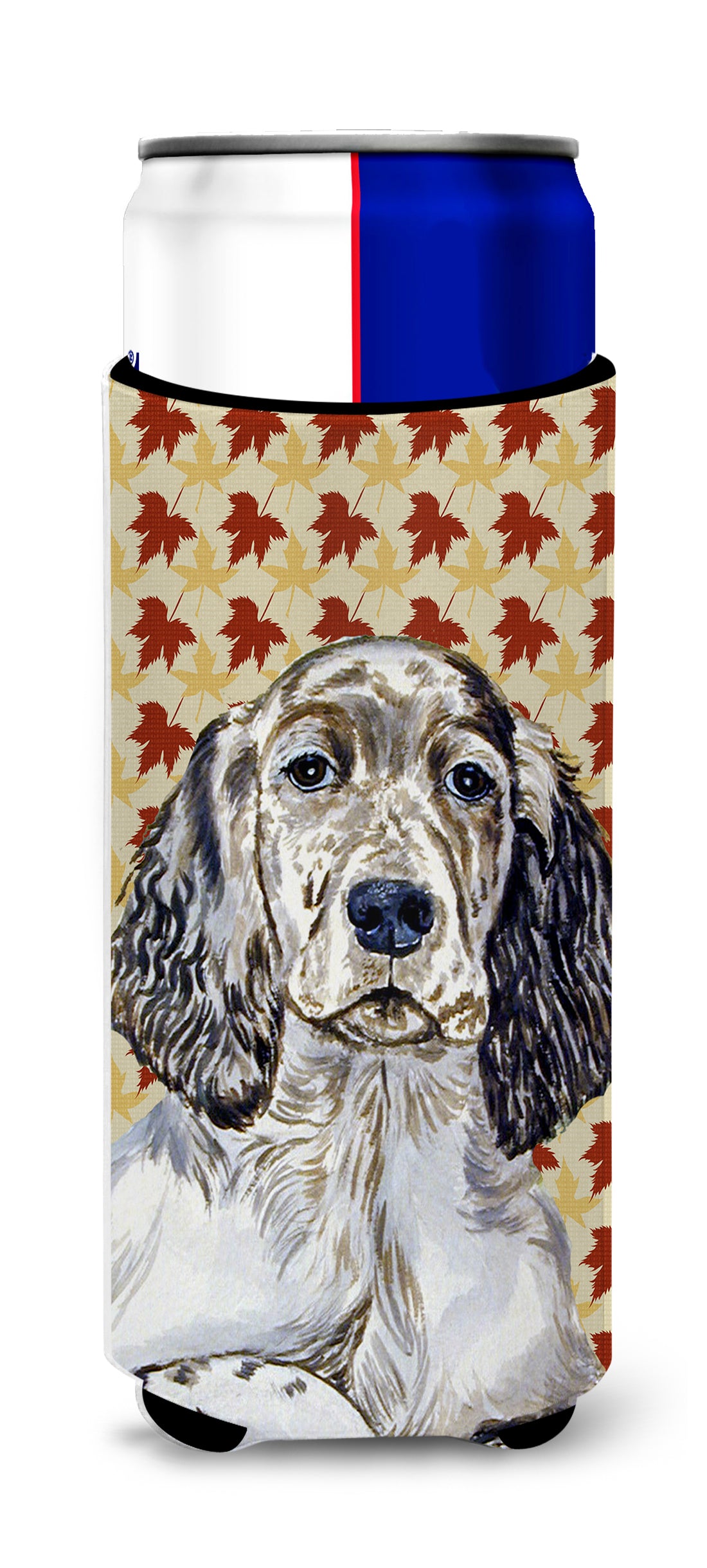 English Setter Fall Leaves Portrait Ultra Beverage Insulators for slim cans LH9097MUK.