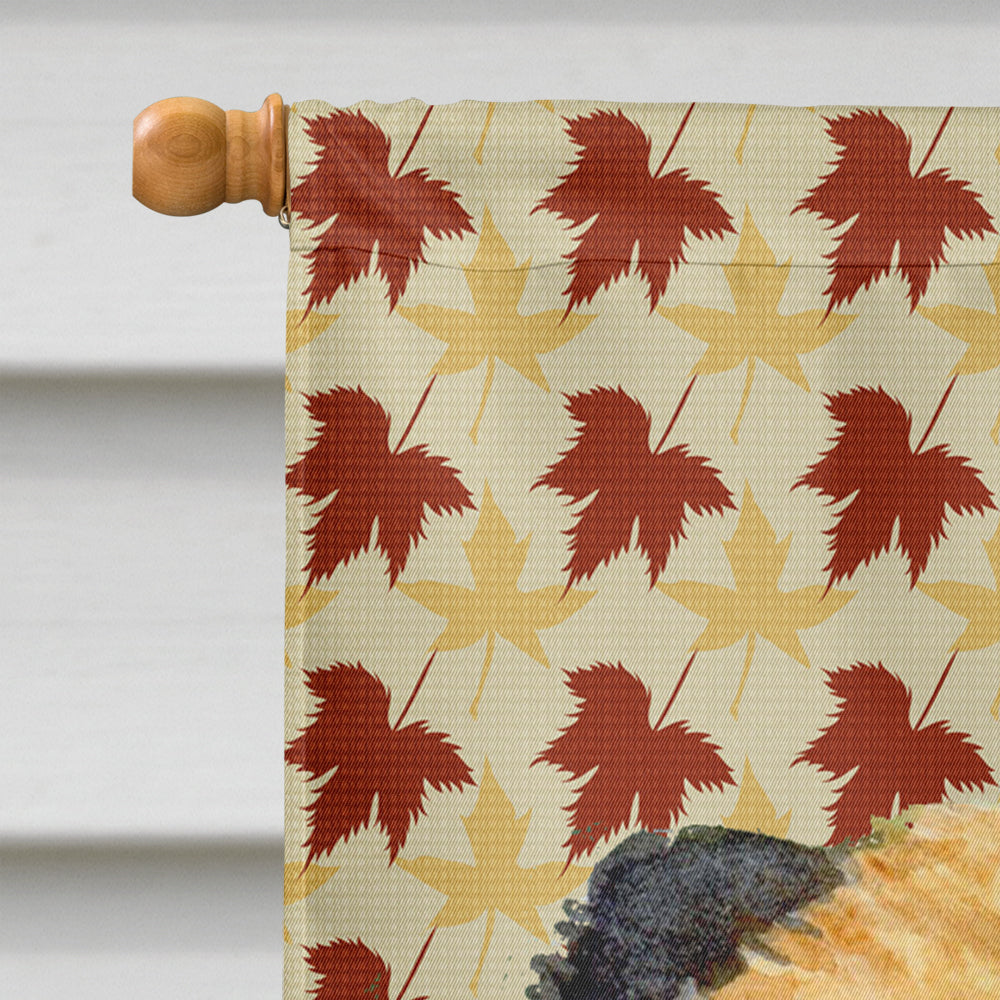 Border Terrier Fall Leaves Portrait Flag Canvas House Size  the-store.com.