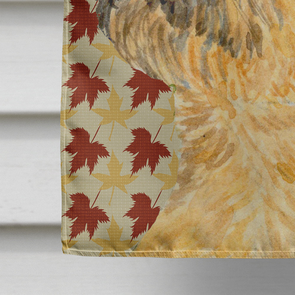 Border Terrier Fall Leaves Portrait Flag Canvas House Size  the-store.com.