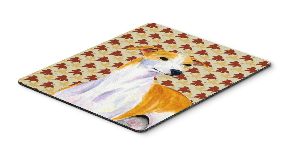 Whippet Fall Leaves Portrait Mouse Pad, Hot Pad or Trivet by Caroline&#39;s Treasures