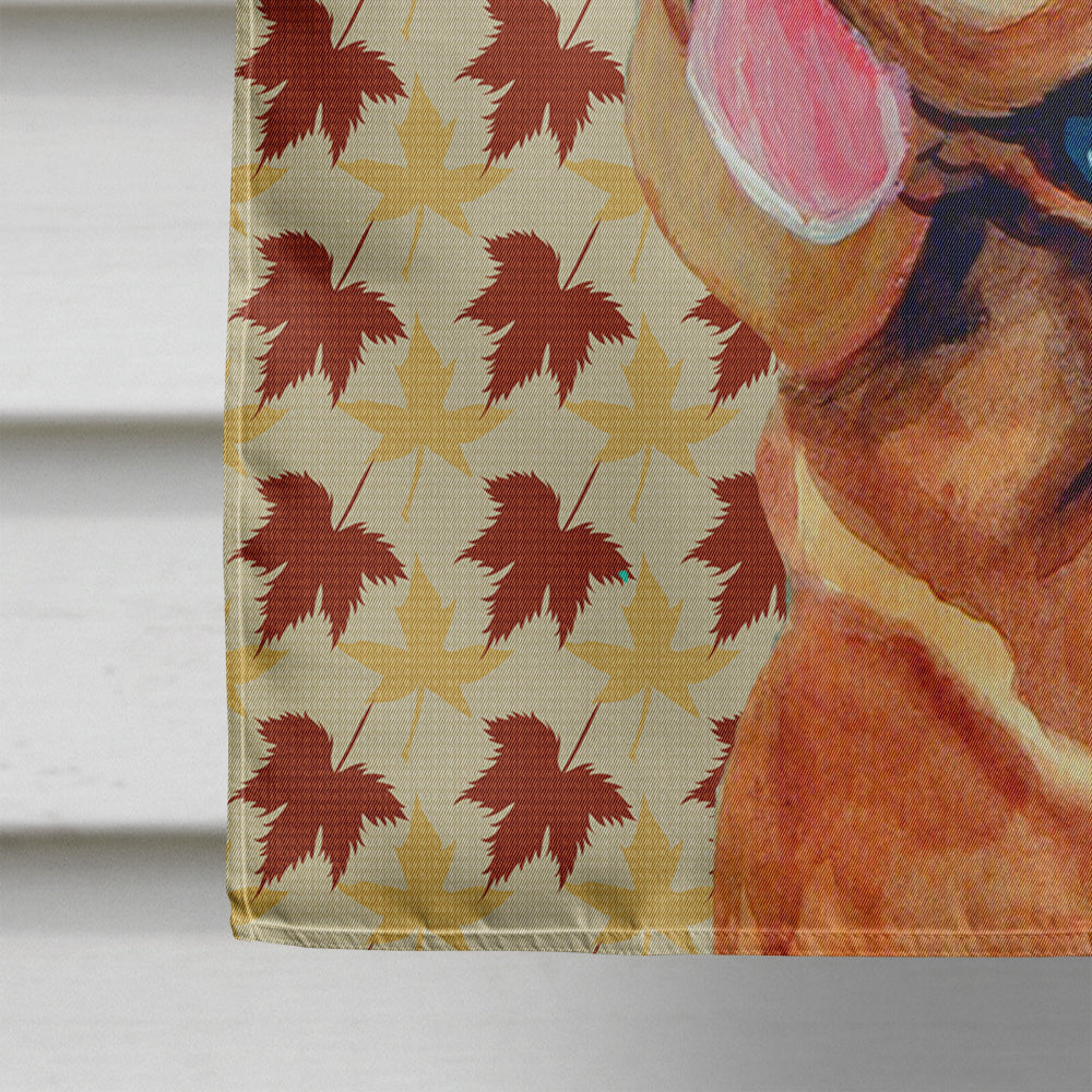 Bloodhound Fall Leaves Portrait Flag Canvas House Size  the-store.com.