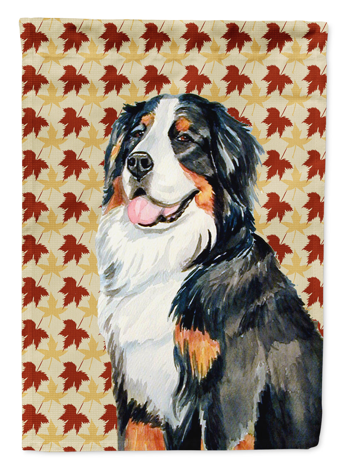 Bernese Mountain Dog Fall Leaves Portrait Flag Canvas House Size