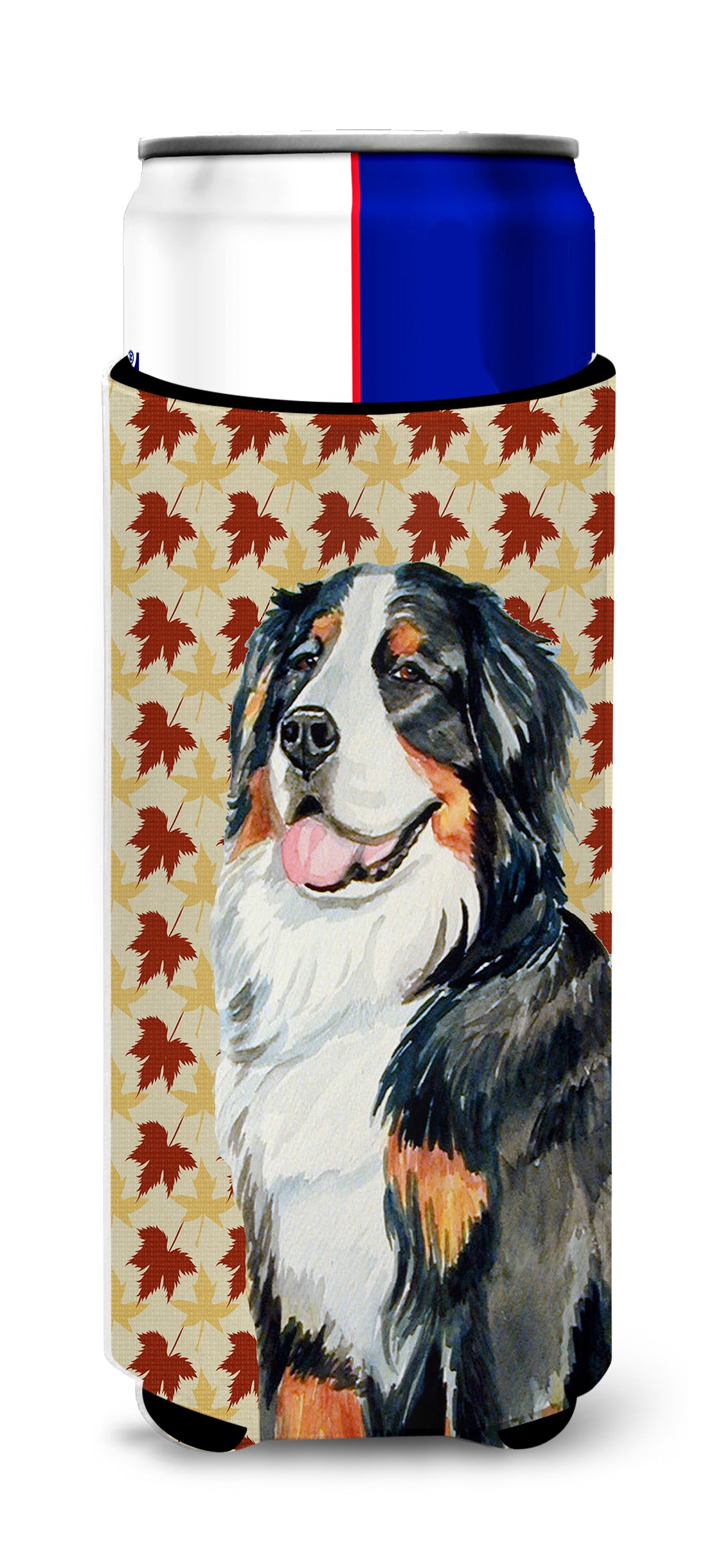 Bernese Mountain Dog Fall Leaves Portrait Ultra Beverage Insulators for slim cans LH9109MUK.