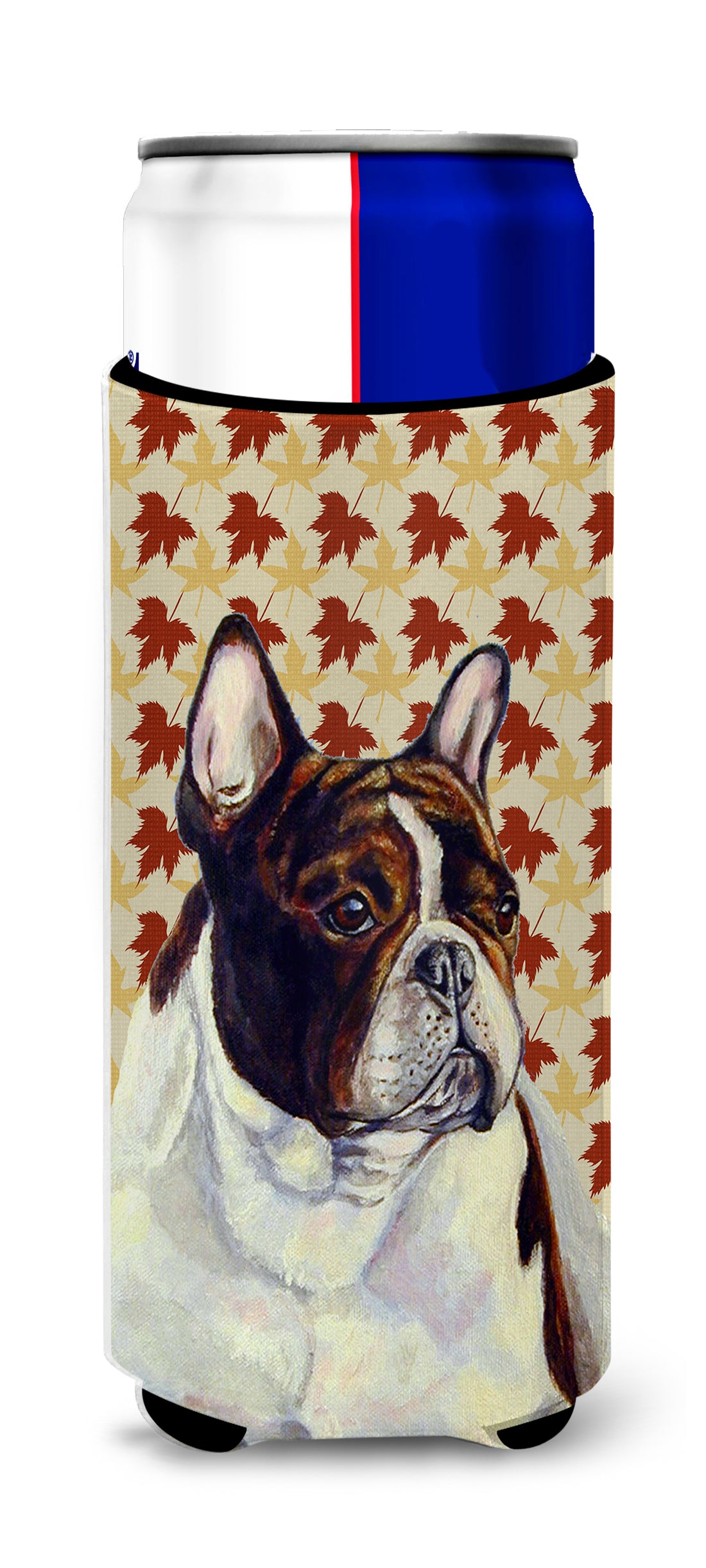 French Bulldog Fall Leaves Portrait Ultra Beverage Insulators for slim cans LH9112MUK.