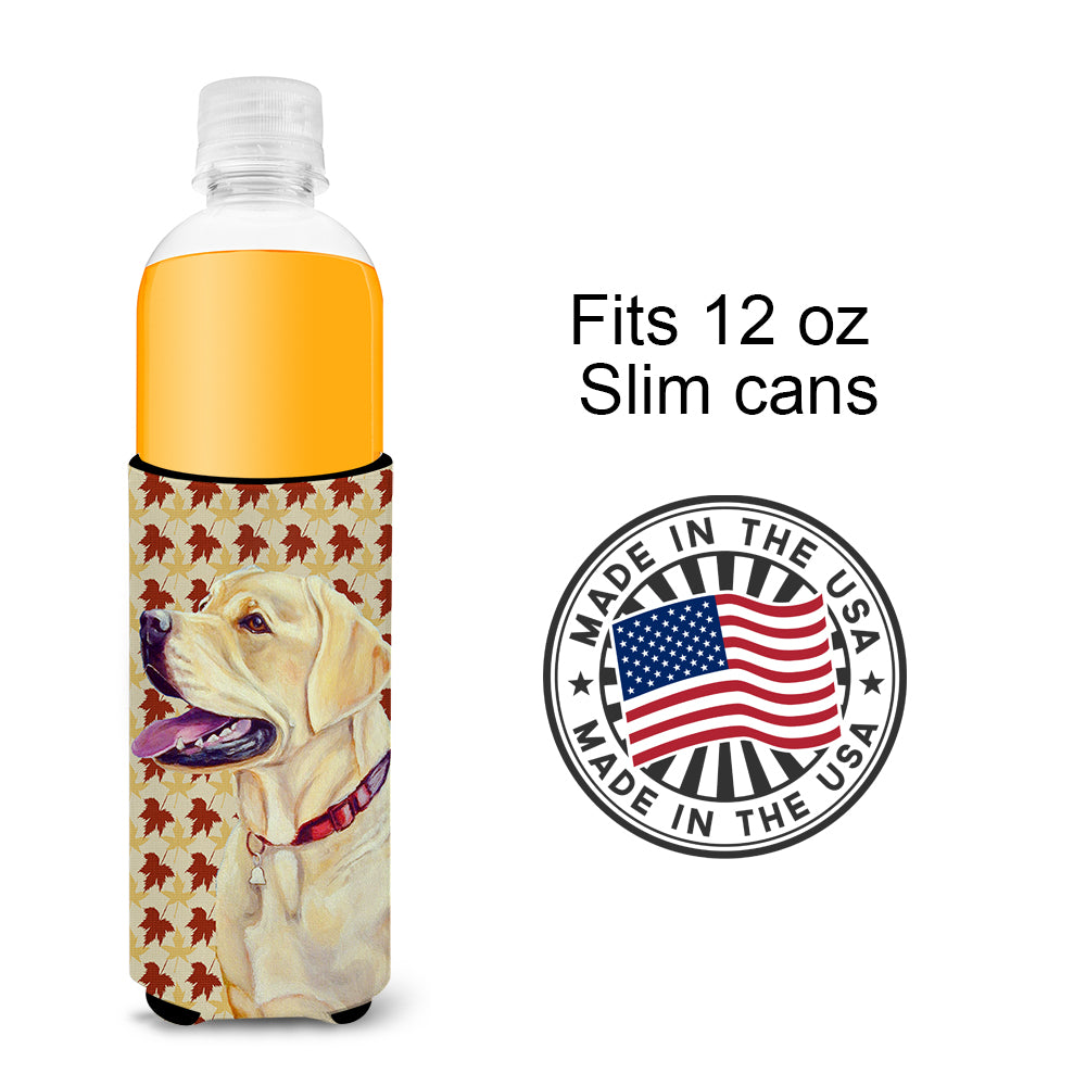 Labrador Fall Leaves Portrait Ultra Beverage Insulators for slim cans LH9113MUK.