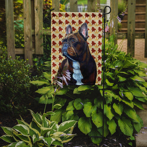 French Bulldog Fall Leaves Portrait Flag Garden Size