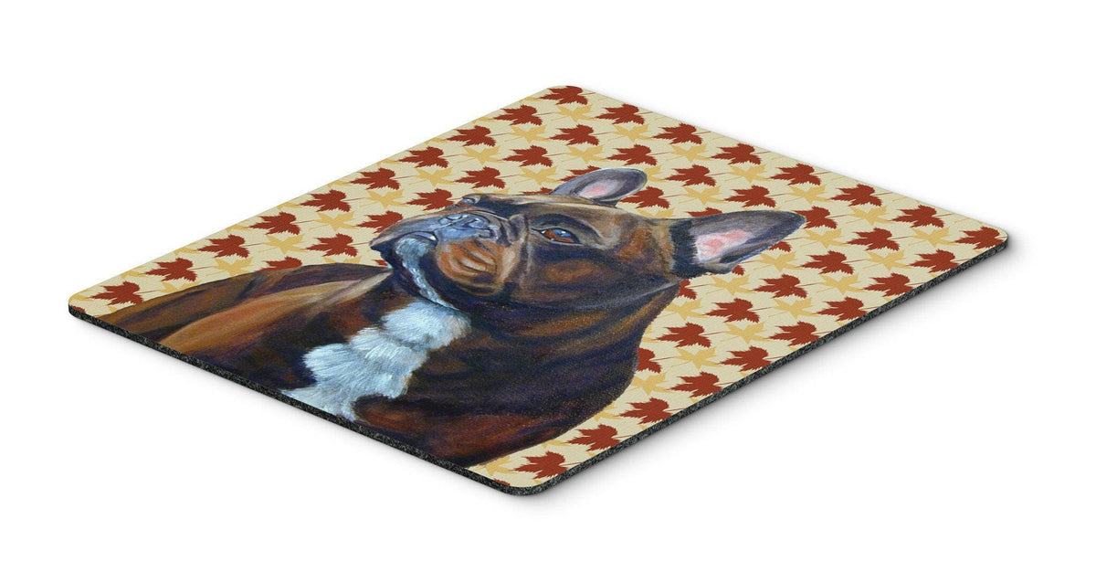 French Bulldog Fall Leaves Portrait Mouse Pad, Hot Pad or Trivet by Caroline&#39;s Treasures