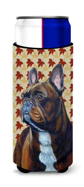 French Bulldog Fall Leaves Portrait Ultra Beverage Insulators for slim cans LH9115MUK