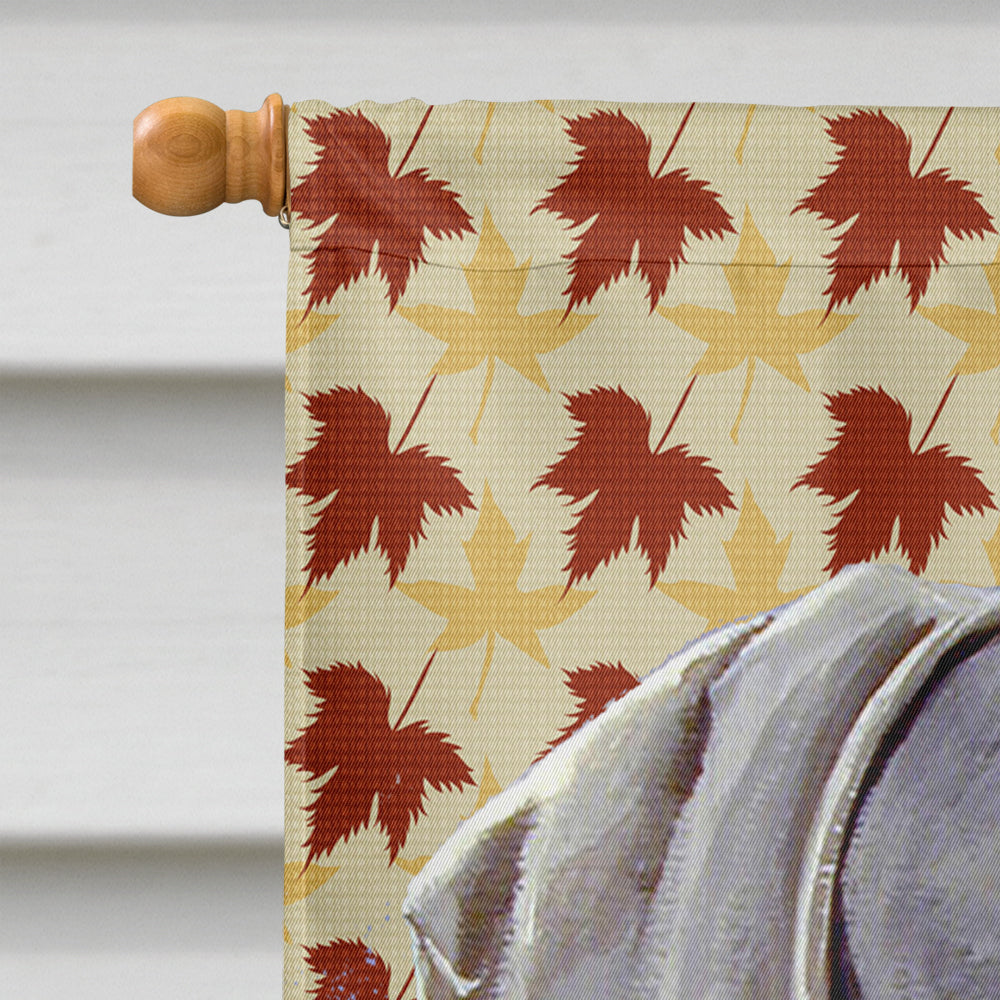 Weimaraner Fall Leaves Portrait Flag Canvas House Size