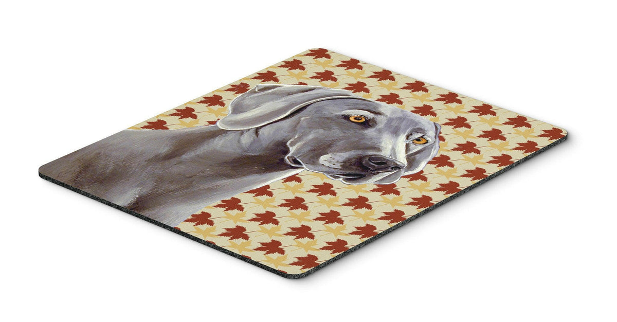 Weimaraner Fall Leaves Portrait Mouse Pad, Hot Pad or Trivet by Caroline&#39;s Treasures