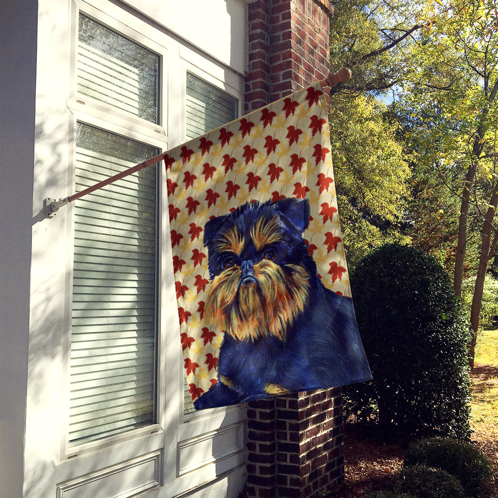 Brussels Griffon Fall Leaves Portrait Flag Canvas House Size  the-store.com.