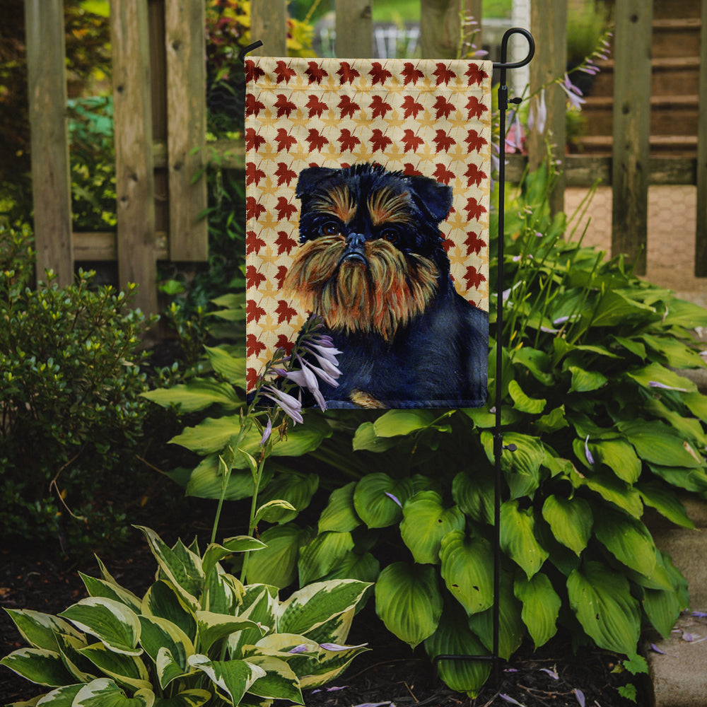 Brussels Griffon Fall Leaves Portrait Flag Garden Size.