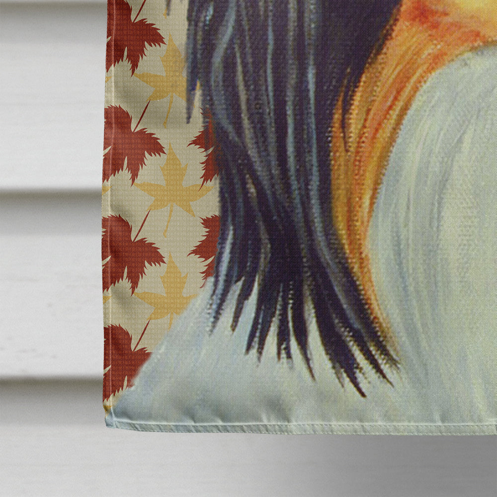 Papillon Fall Leaves Portrait Flag Canvas House Size