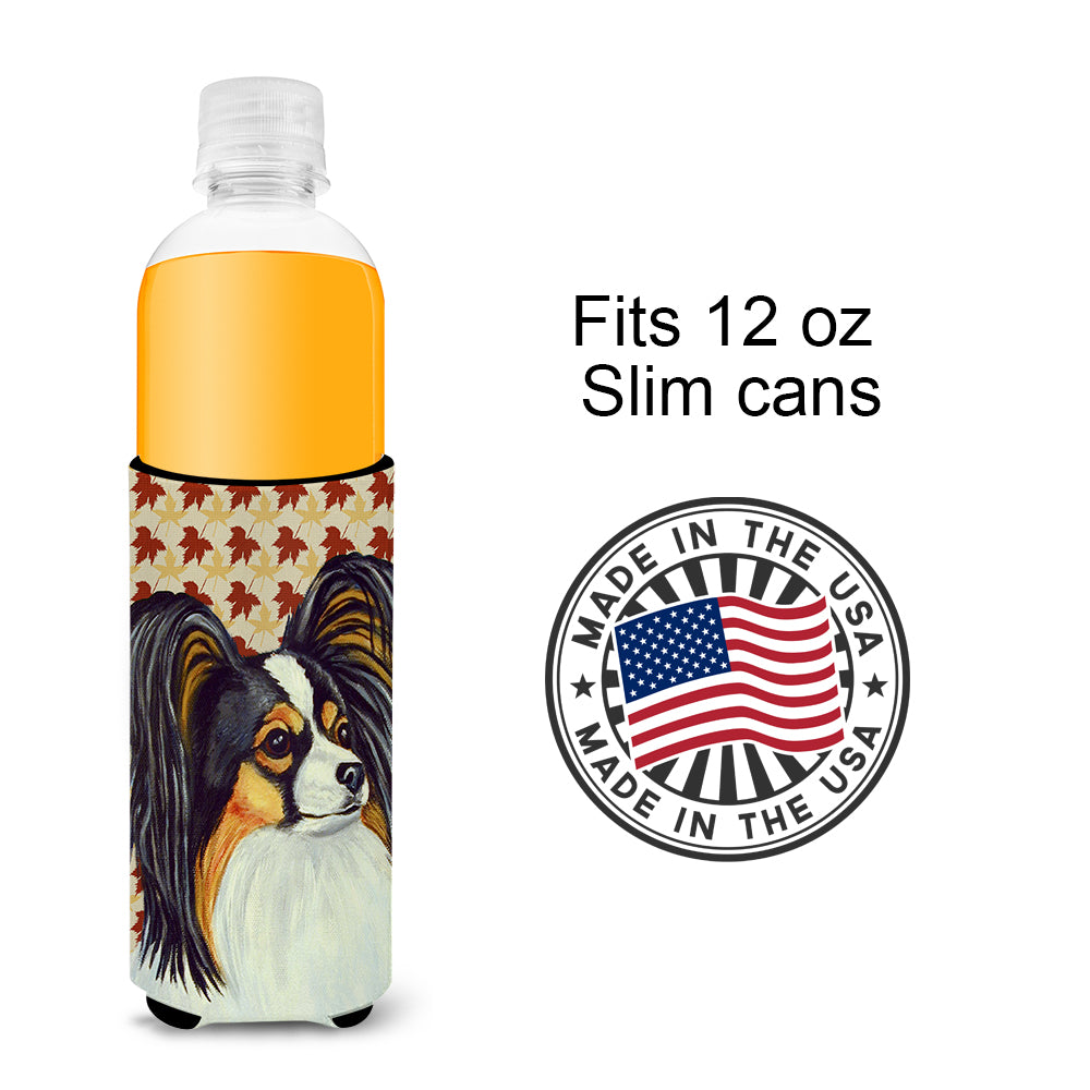 Papillon Fall Leaves Portrait Ultra Beverage Insulators for slim cans LH9120MUK.