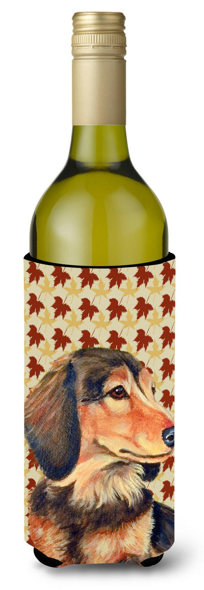 Dachshund Fall Leaves Portrait Wine Bottle Beverage Insulator Beverage Insulator Hugger LH9121LITERK by Caroline&#39;s Treasures