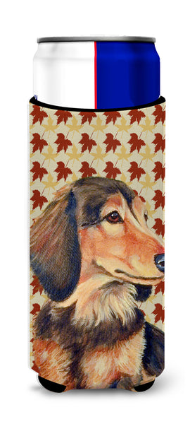 Dachshund Fall Leaves Portrait Ultra Beverage Insulators for slim cans LH9121MUK