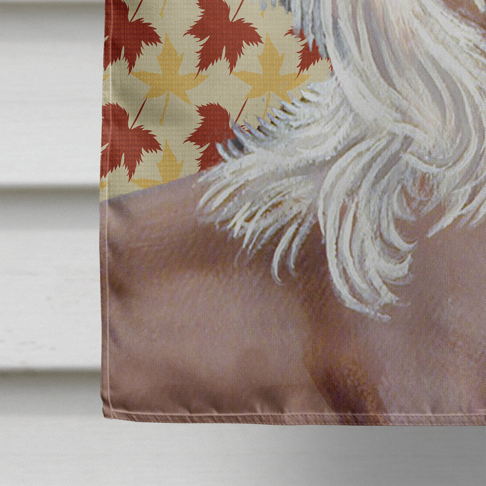 Chinese Crested Fall Leaves Portrait Flag Canvas House Size  the-store.com.