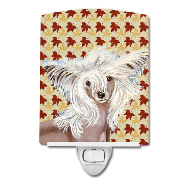 Chinese Crested Fall Leaves Portrait Ceramic Night Light LH9122CNL - the-store.com