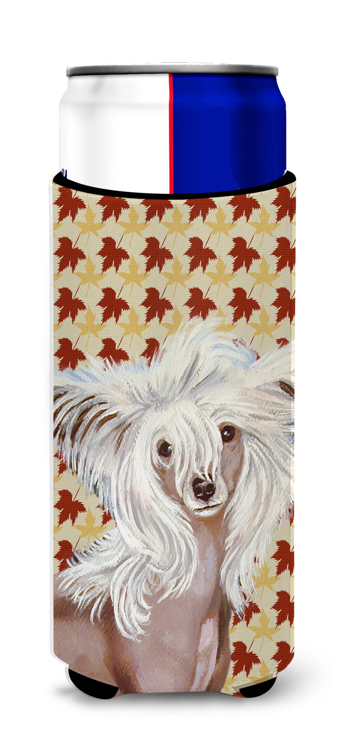Chinese Crested Fall Leaves Portrait Ultra Beverage Isolateurs pour canettes minces LH9122MUK