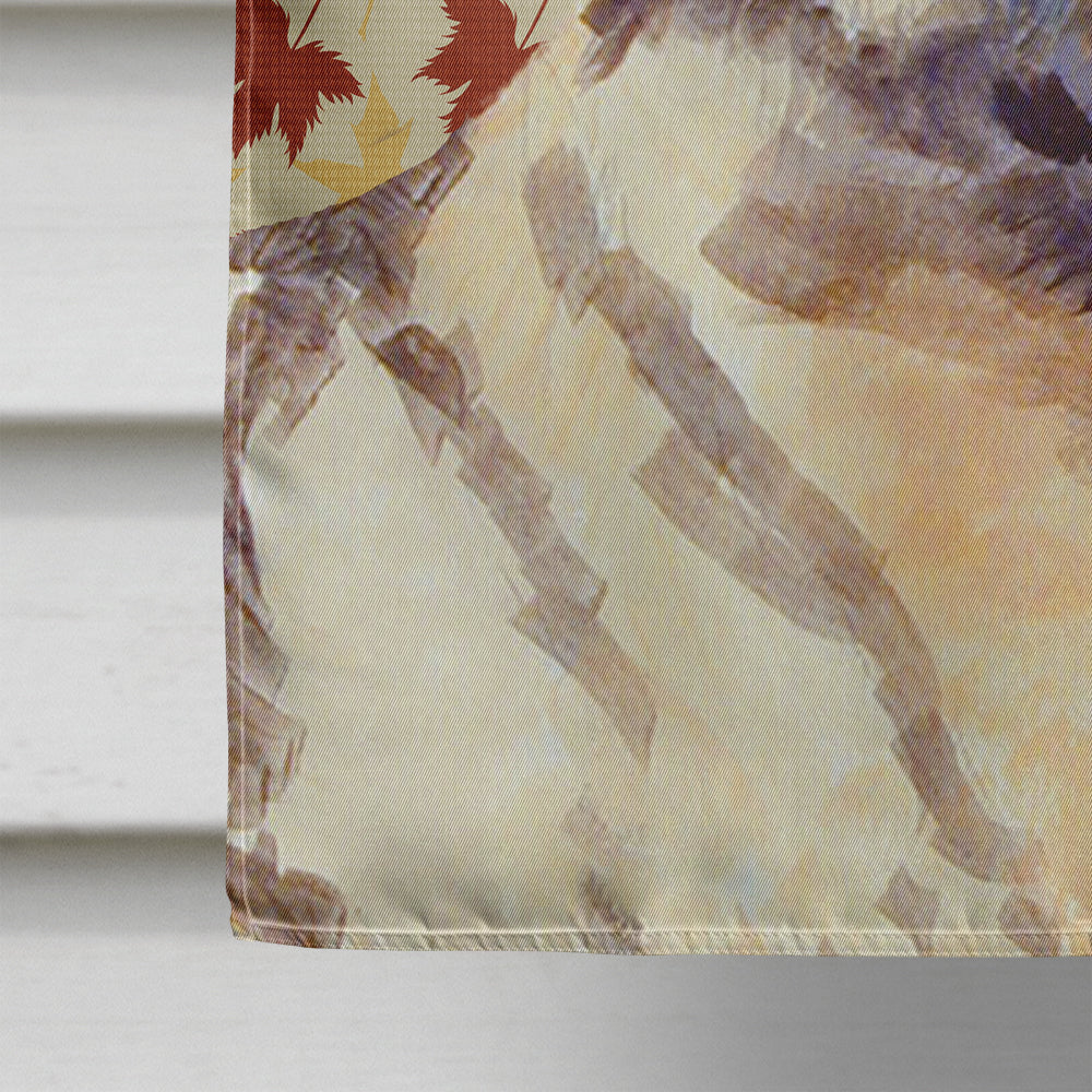 Norwegian Elkhound Fall Leaves Portrait Flag Canvas House Size