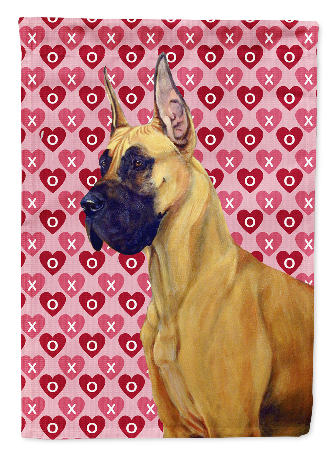 Great Dane Hearts Love Valentine&#39;s Day Flag Canvas House Size  the-store.com.