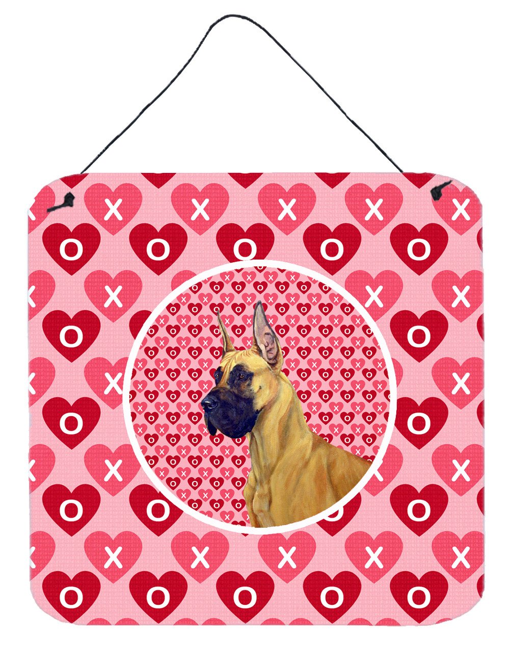 Great Dane Valentine's Love and Hearts Wall or Door Hanging Prints by Caroline's Treasures