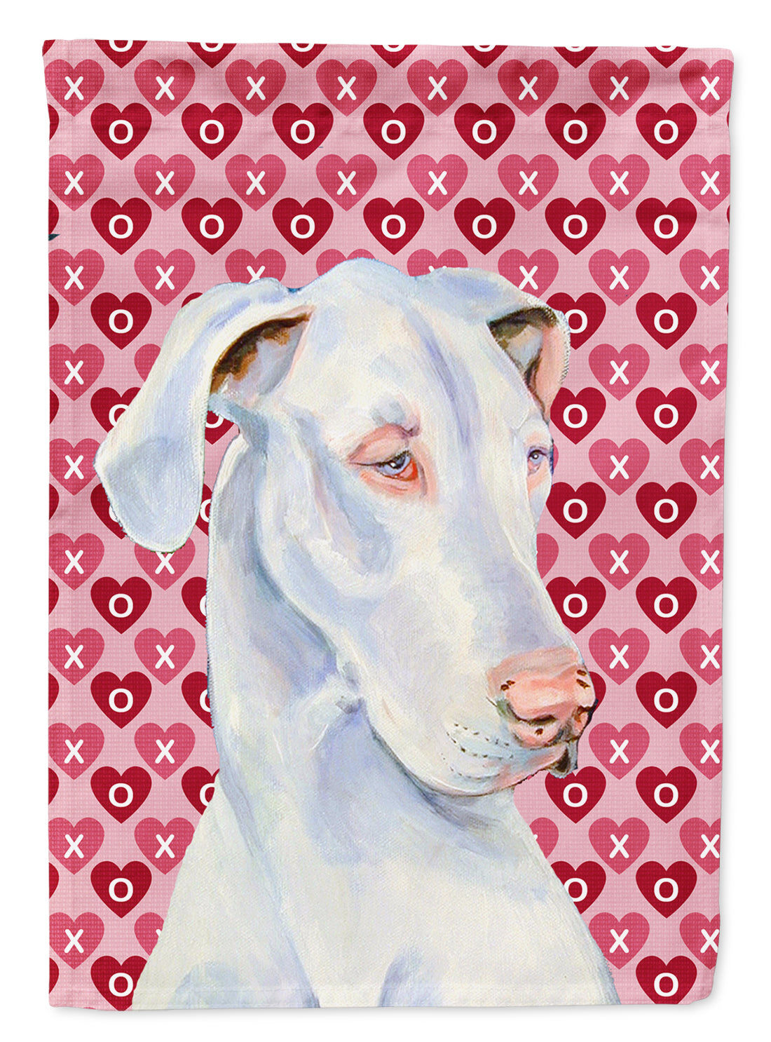 Great Dane Hearts Love Valentine's Day Flag Canvas House Size  the-store.com.
