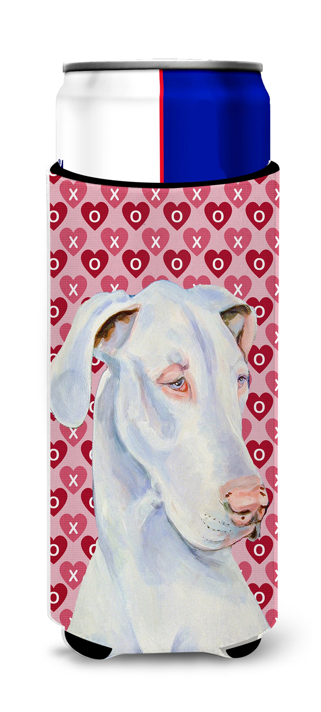 Great Dane Hearts Love and Valentine&#39;s Day Portrait Ultra Beverage Insulators for slim cans LH9131MUK