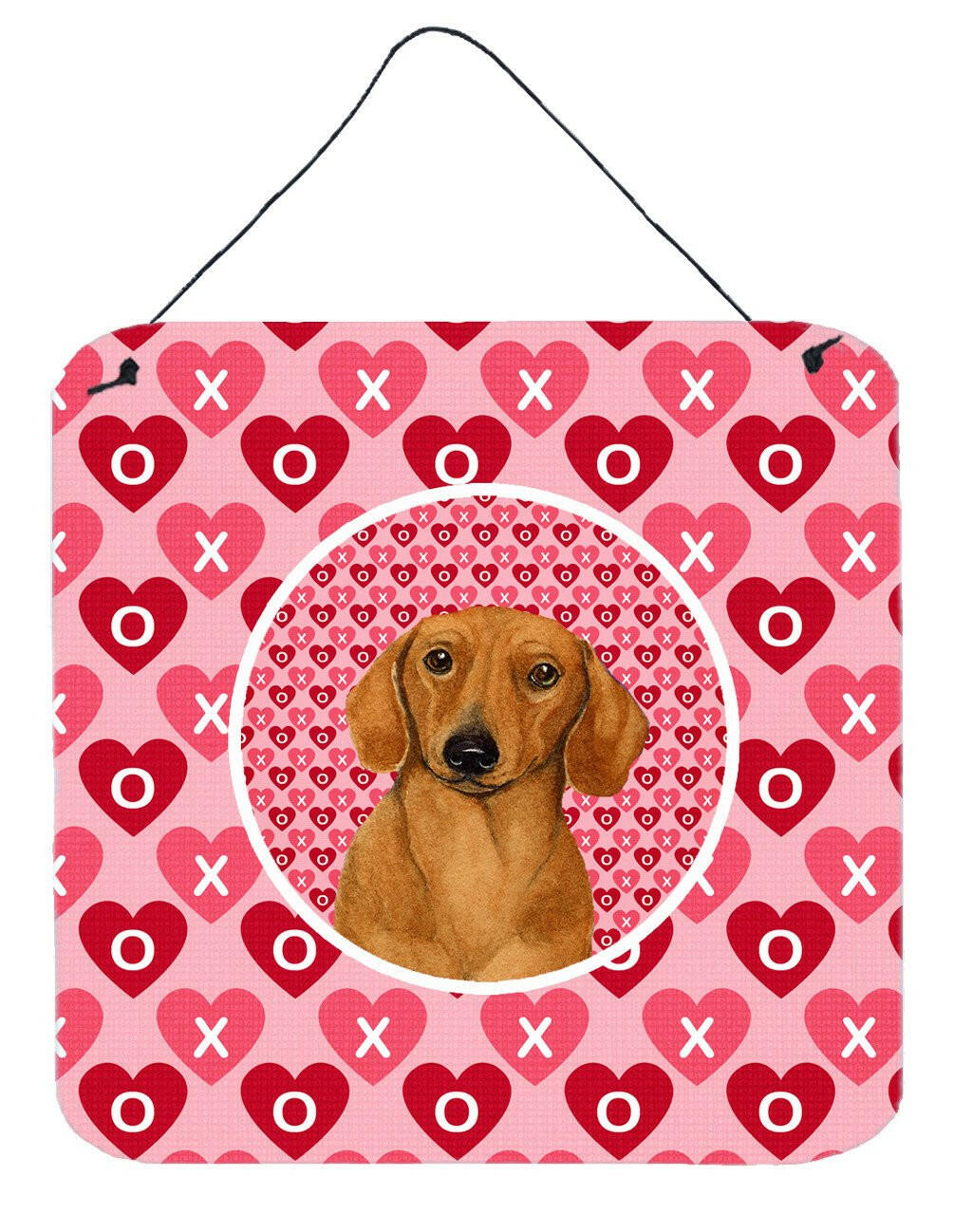 Dachshund Valentine's Love and Hearts Wall or Door Hanging Prints by Caroline's Treasures