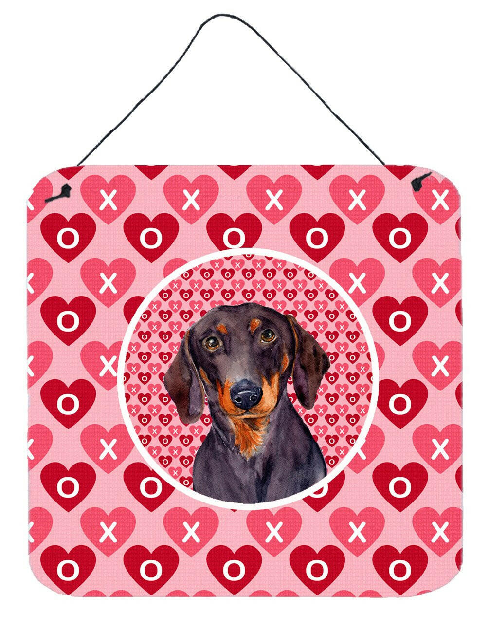 Dachshund Valentine&#39;s Love and Hearts Wall or Door Hanging Prints by Caroline&#39;s Treasures
