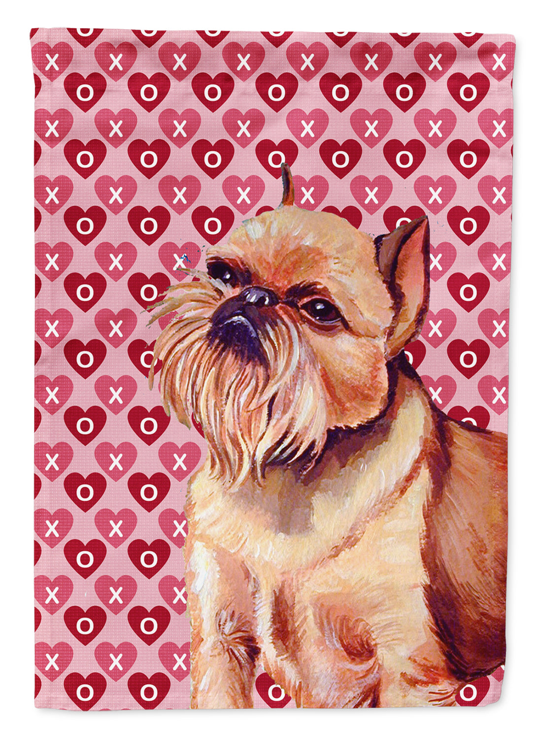 Brussels Griffon Hearts Love and Valentine&#39;s Day  Flag Canvas House Size