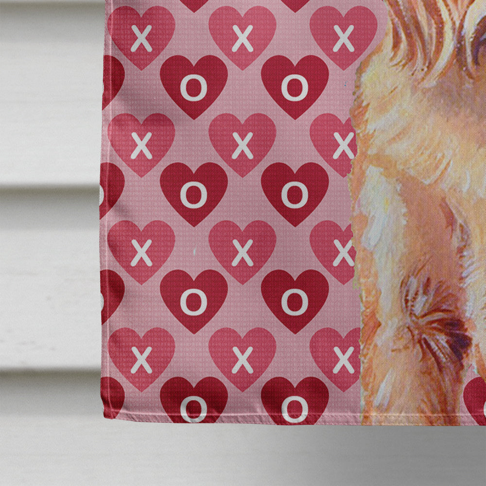 Brussels Griffon Hearts Love and Valentine's Day  Flag Canvas House Size