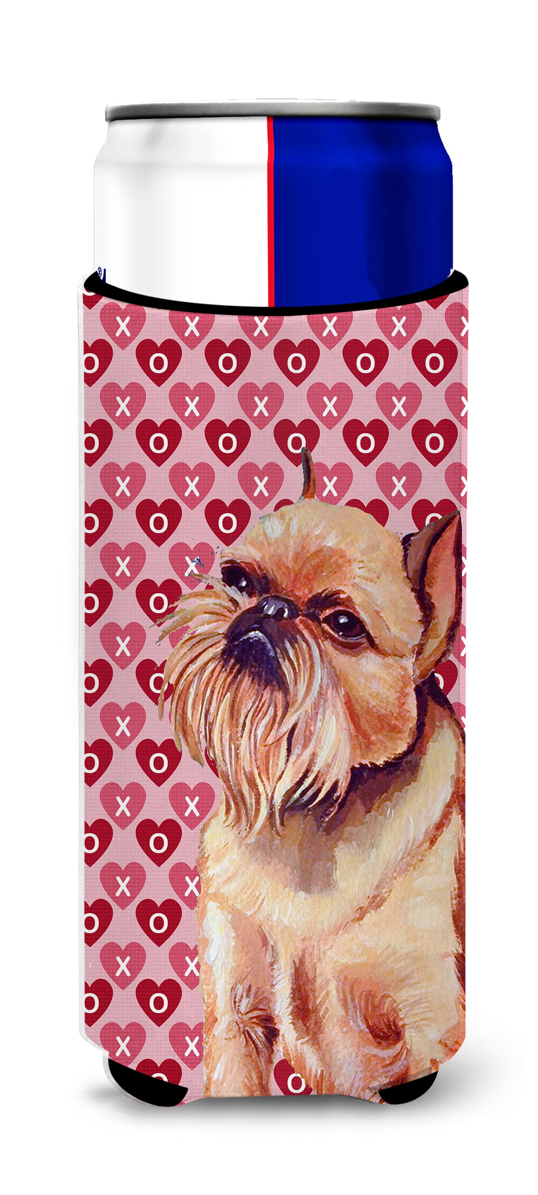Brussels Griffon Hearts Love and Valentine&#39;s Day Portrait Ultra Beverage Insulators for slim cans LH9134MUK.