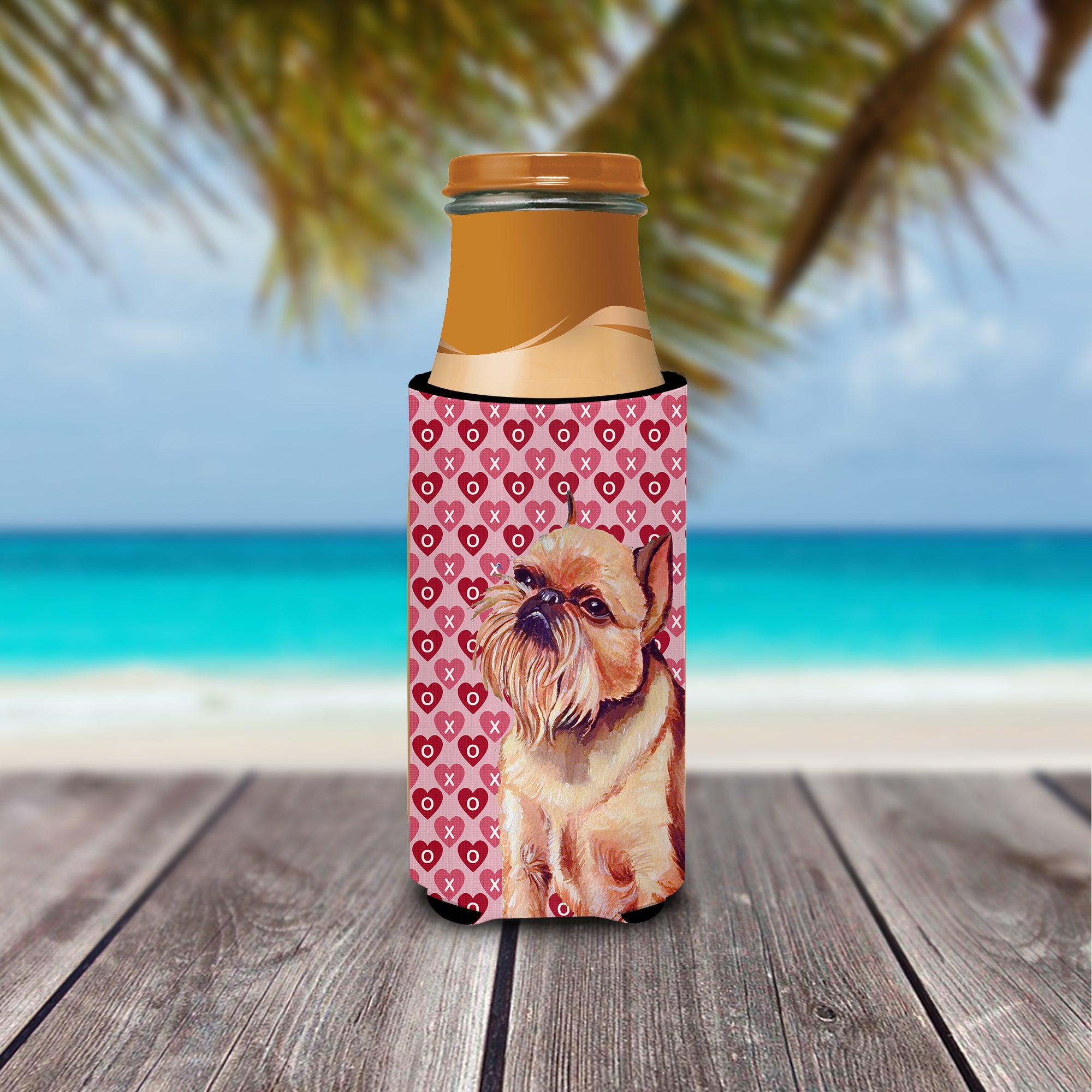 Brussels Griffon Hearts Love and Valentine's Day Portrait Ultra Beverage Insulators for slim cans LH9134MUK