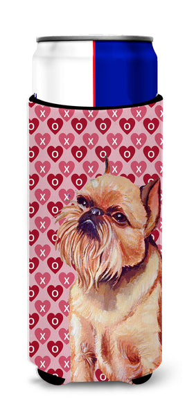Brussels Griffon Hearts Love and Valentine's Day Portrait Ultra Beverage Insulators for slim cans LH9134MUK