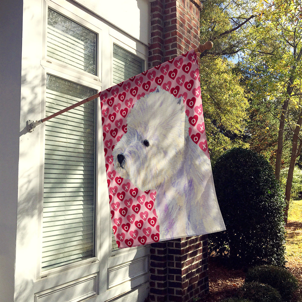 Westie Hearts Love and Valentine's Day Portrait Flag Canvas House Size  the-store.com.