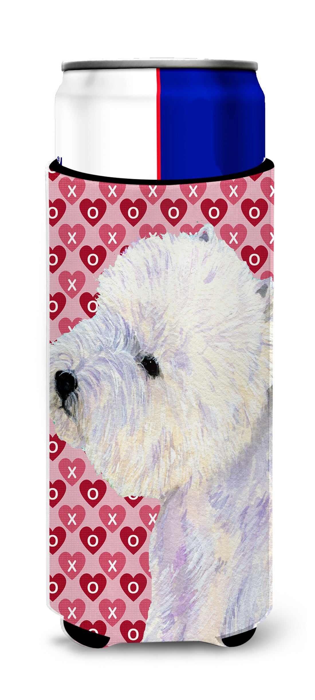 Westie Hearts Love and Valentine's Day Portrait Ultra Beverage Insulators for slim cans LH9135MUK.