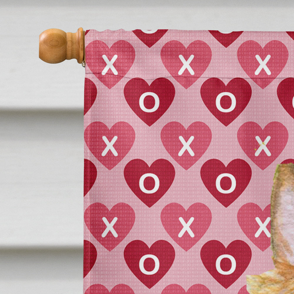 Silky Terrier Hearts Love and Valentine's Day Portrait Flag Canvas House Size  the-store.com.