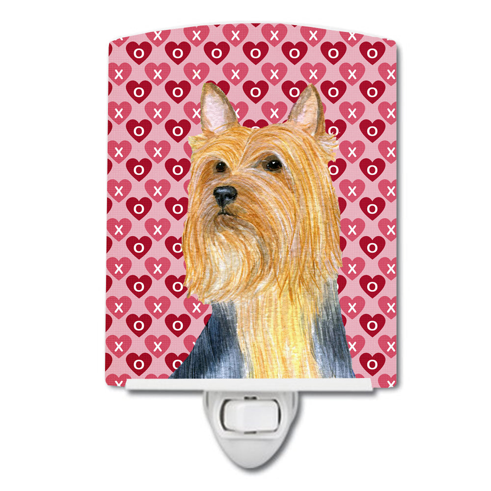 Silky Terrier Hearts Love and Valentine&#39;s Day Portrait Ceramic Night Light LH9136CNL - the-store.com
