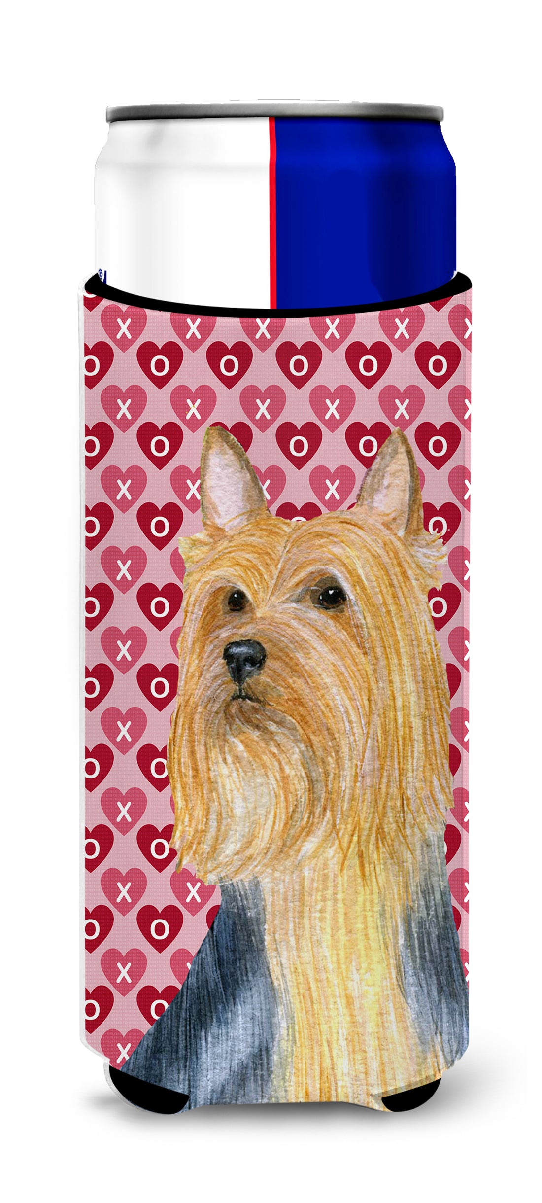 Silky Terrier Hearts Love and Valentine&#39;s Day Portrait Ultra Beverage Insulators for slim cans LH9136MUK