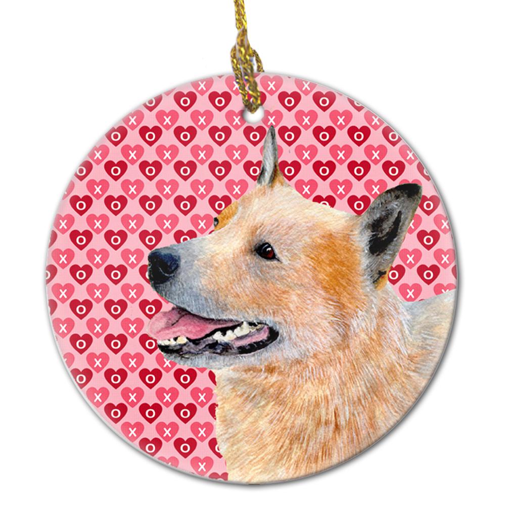 Australian Cattle Dog Valentine&#39;s Love and Hearts Ceramic Ornament by Caroline&#39;s Treasures
