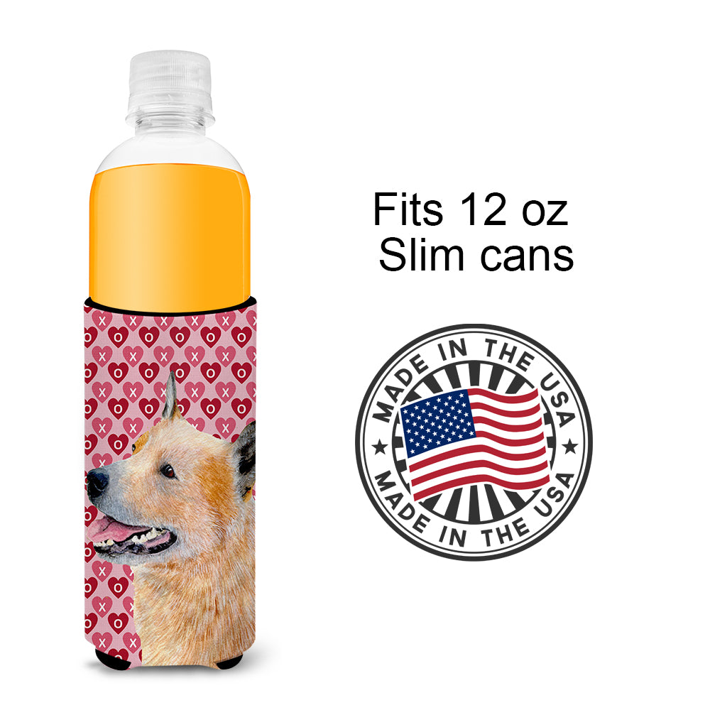 Australian Cattle Dog Hearts Love Valentine's Day Ultra Beverage Insulators for slim cans LH9137MUK.
