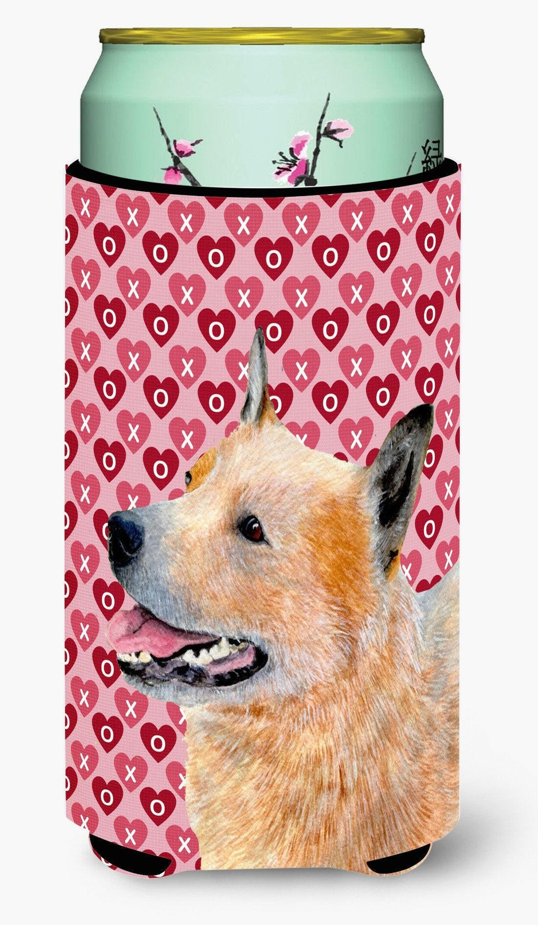 Australian Cattle Dog Hearts Love Valentine&#39;s Day  Tall Boy Beverage Insulator Beverage Insulator Hugger by Caroline&#39;s Treasures