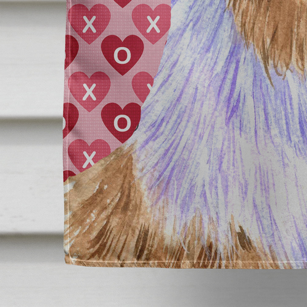 Australian Shepherd Hearts Love and Valentine's Day  Flag Canvas House Size  the-store.com.