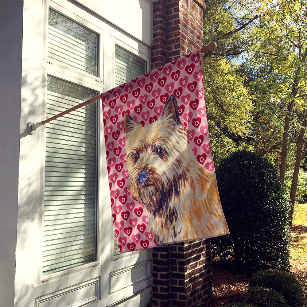 Cairn Terrier Hearts Love and Valentine's Day Portrait Flag Canvas House Size  the-store.com.