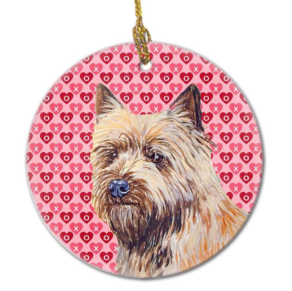 Cairn Terrier Valentine&#39;s Love and Hearts Ceramic Ornament by Caroline&#39;s Treasures